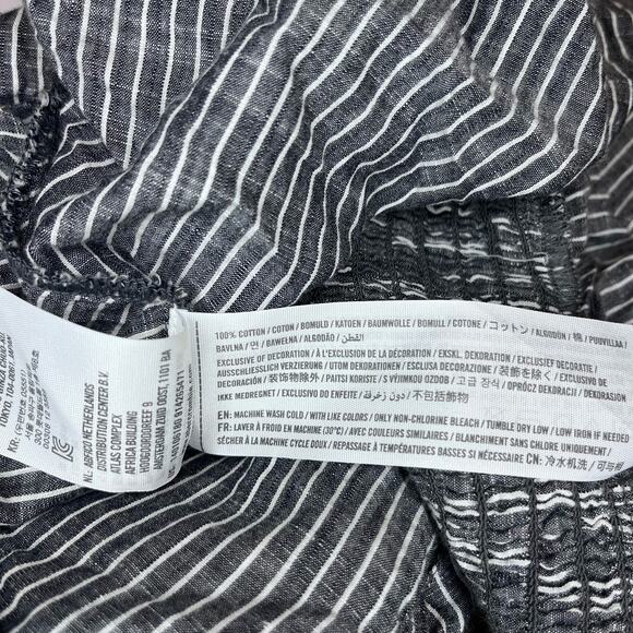 Abercrombie & Fitch Women's Pin Stripe Babydoll Tank Top Size Large Smocked Back - Picture 5 of 6